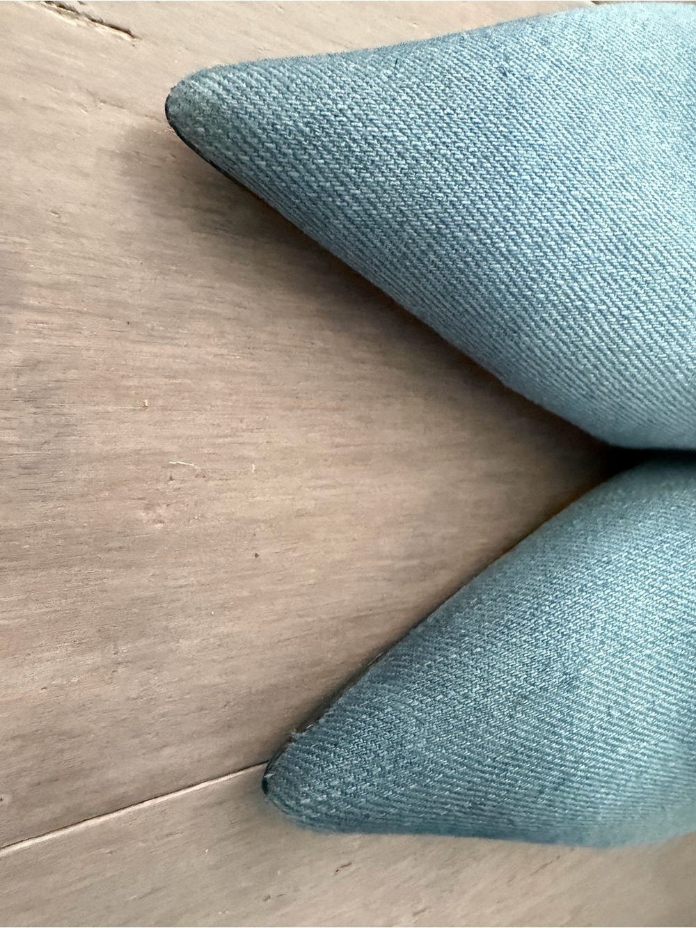 Zara Light Blue Denim Pointed Slingback Heels - Picture 4 of 5